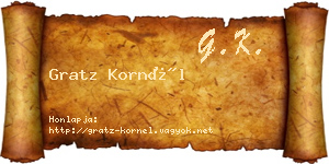 Gratz Kornél névjegykártya